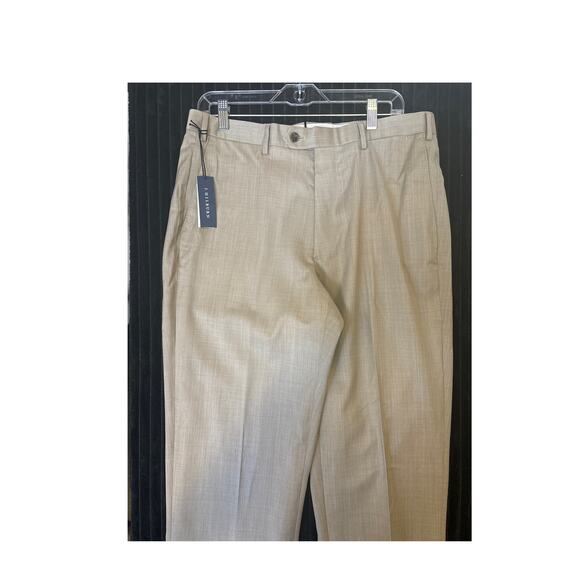 J. Hilburn Italian Fabric Men Trouser/Pant Lined Brown Size 35x32 100% Wool NWT - Picture 2 of 4